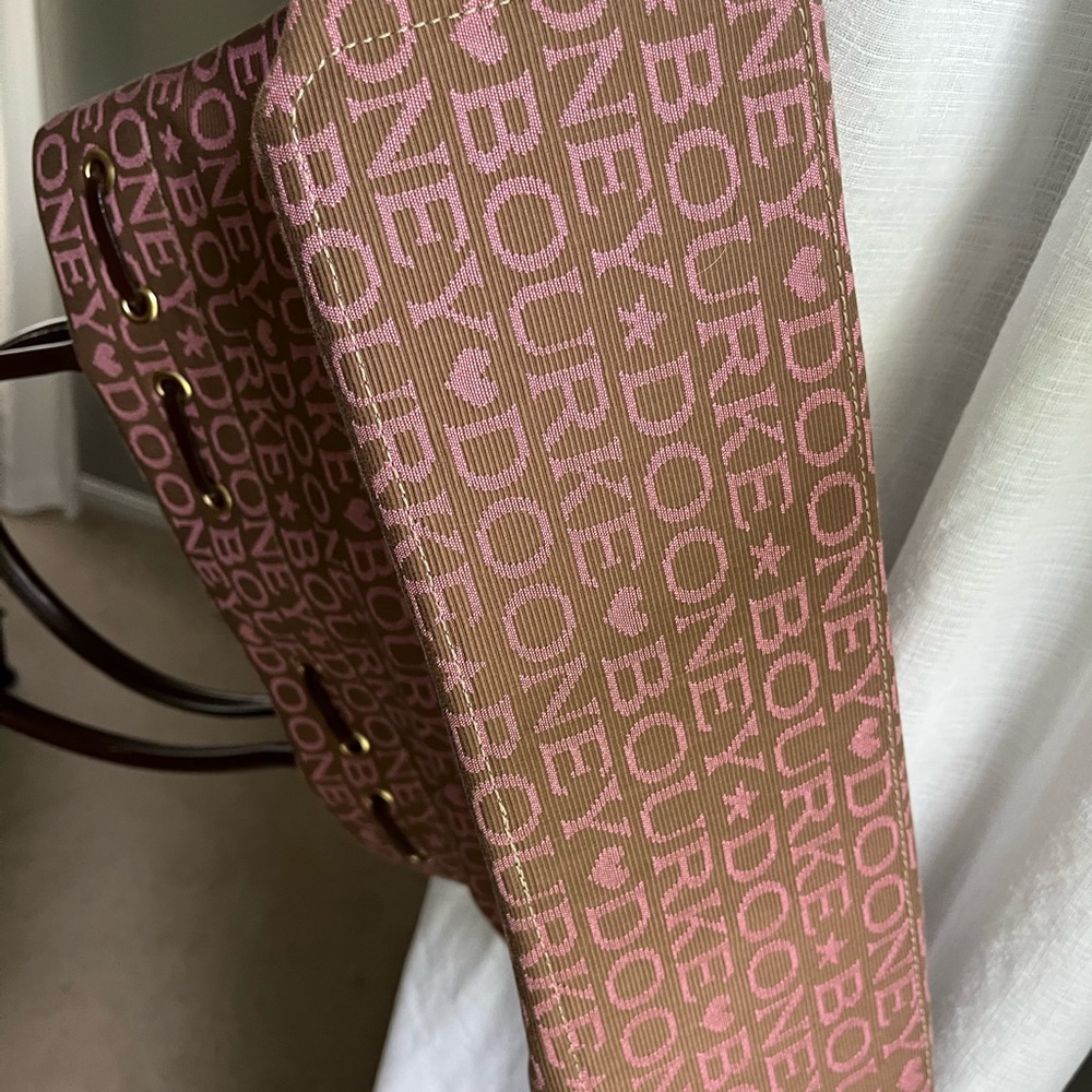 Dooney & Bourke Pink and brown Designer Tote Bag NWOT - Picture 8 of 10